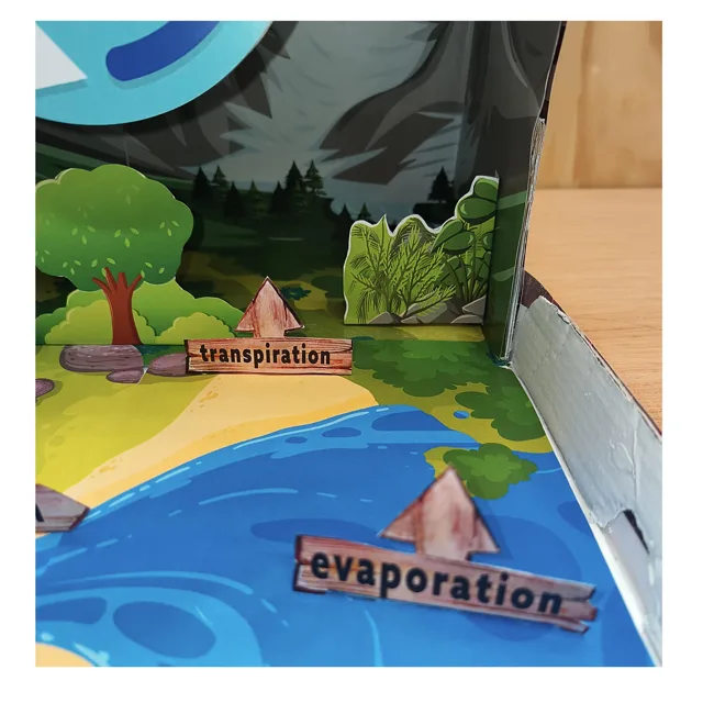 Label evaporation berhampiran air dan transpiration berhampiran pokok